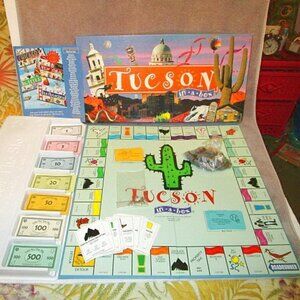 Vintage TUCSON IN A BOX Monopoly Style BOARD Game ARIZONA Real Estate TOMBSTONE